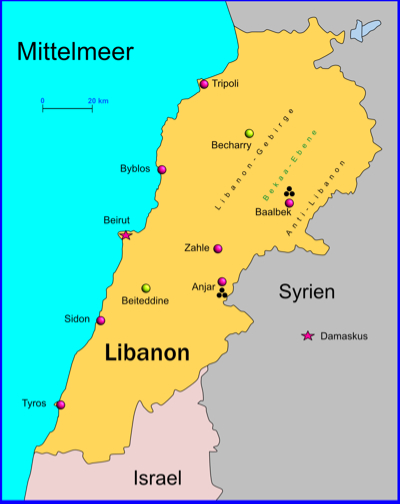 Karte: Libanon